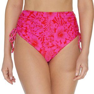 NWT Raisins Juniors Making Waves Side-Tie Pink Bikini Bottom SIZE SMALL